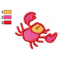 Cartoon Crab Embroidery Design